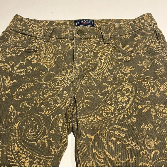 Chaps Women's Jeans Green and tan Paisley Size 4 - Picture 3 of 9